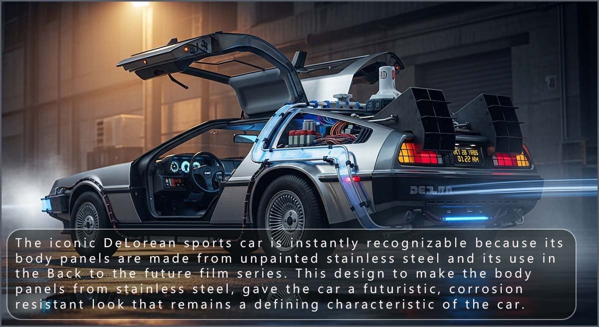 DeLoren sports car as used in Back to the future films.