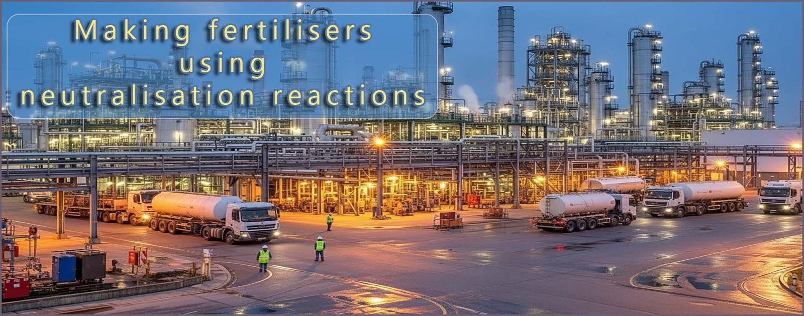 Making fertilisers header image- large chemical plant