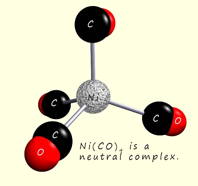 3d model to show the structure of Ni(CO)4