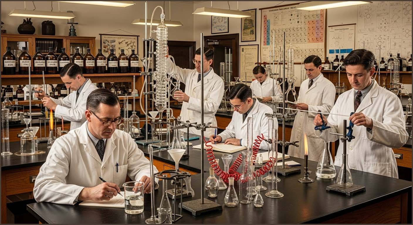 Wallace Carothers and his team in the DuPont labs.