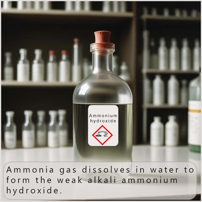Bottle of the weak alkali ammonium hydroxide