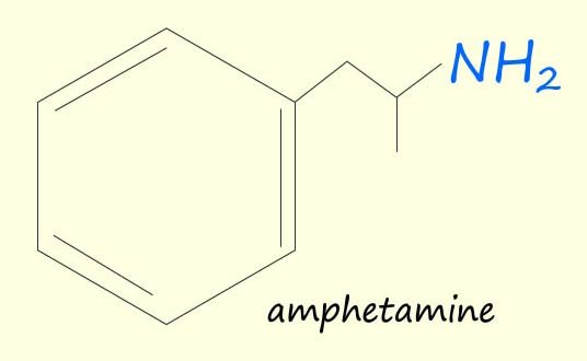 Image to show the structure of amphetamine