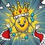Noble gas atom wearing a crown