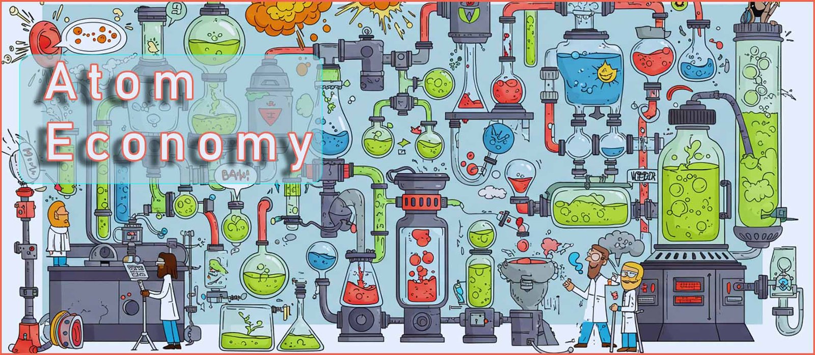 atom economy header image- efficient chemical factory