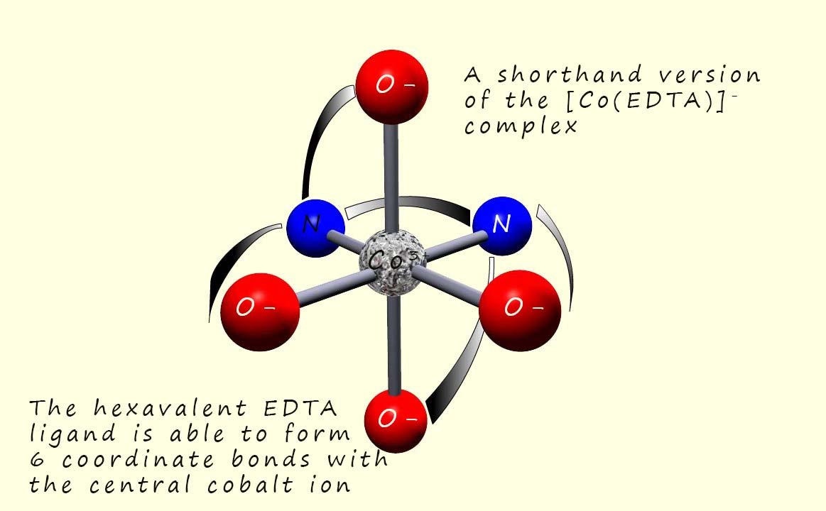 3d model to show the EDTA lignad bonded to a cobalt ion in a metal complex