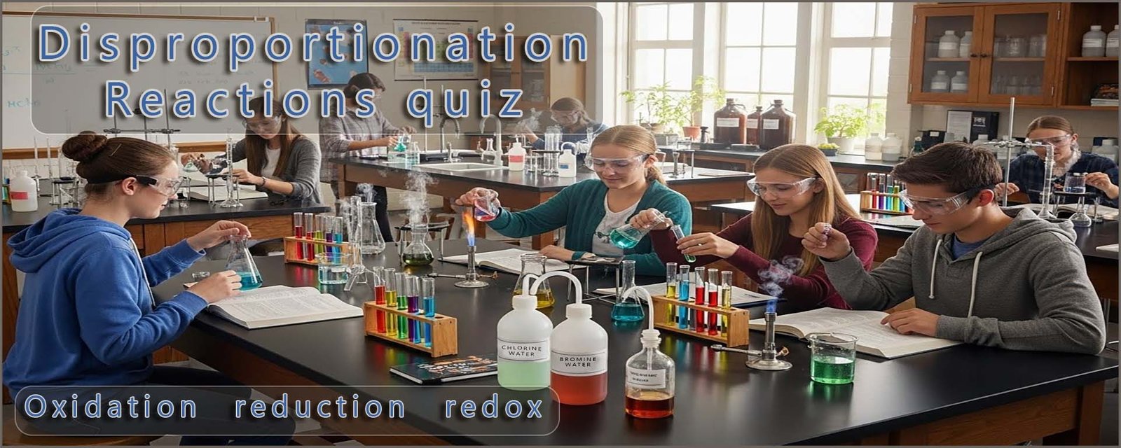 Header image for chlorine disproportionation and bleach quiz