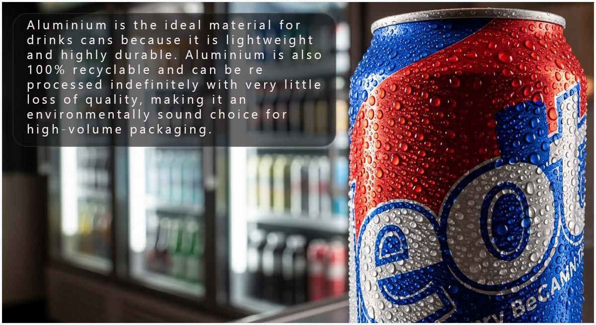 Aluminium is used to make drinks cans.