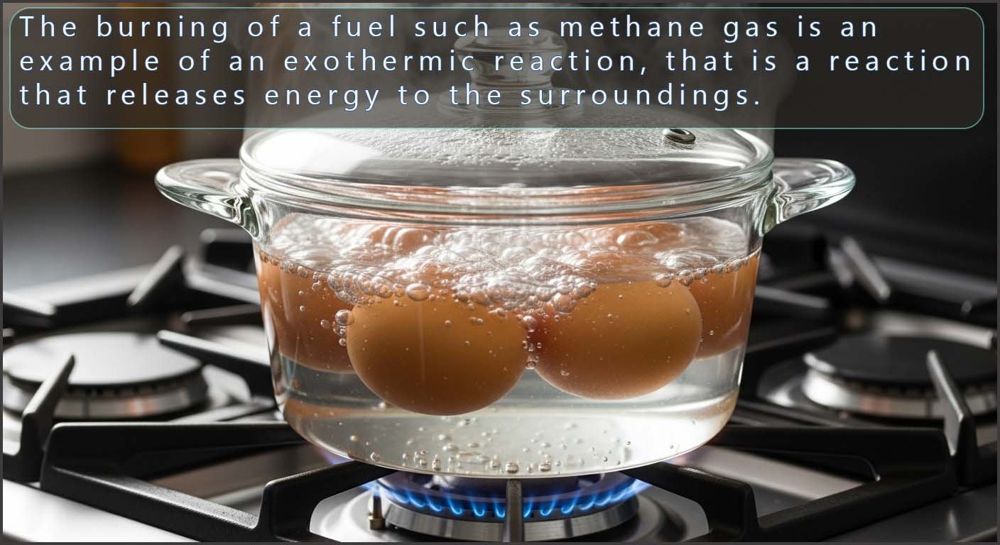 Burning a fuel such as methane gas is a very exothermic reaction