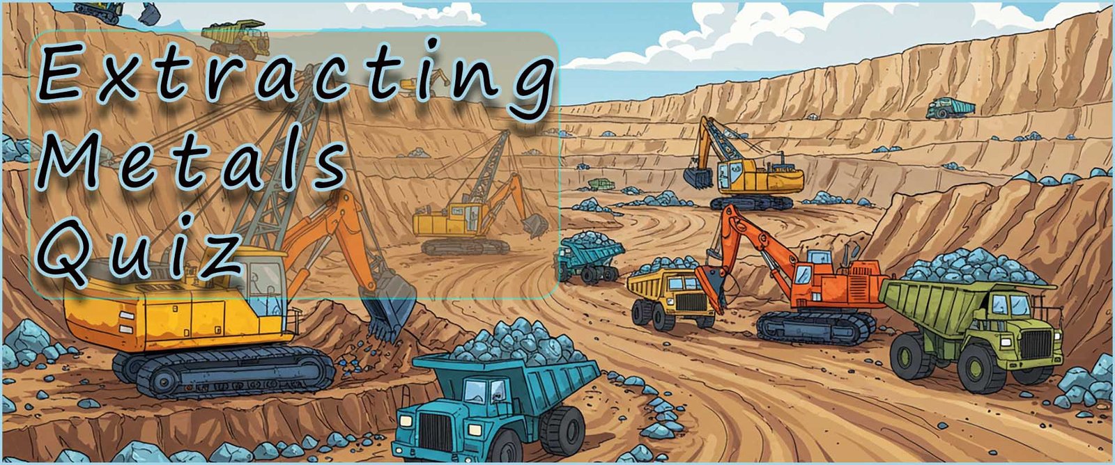 Header image- extracting metals quiz- an open cast metal mine