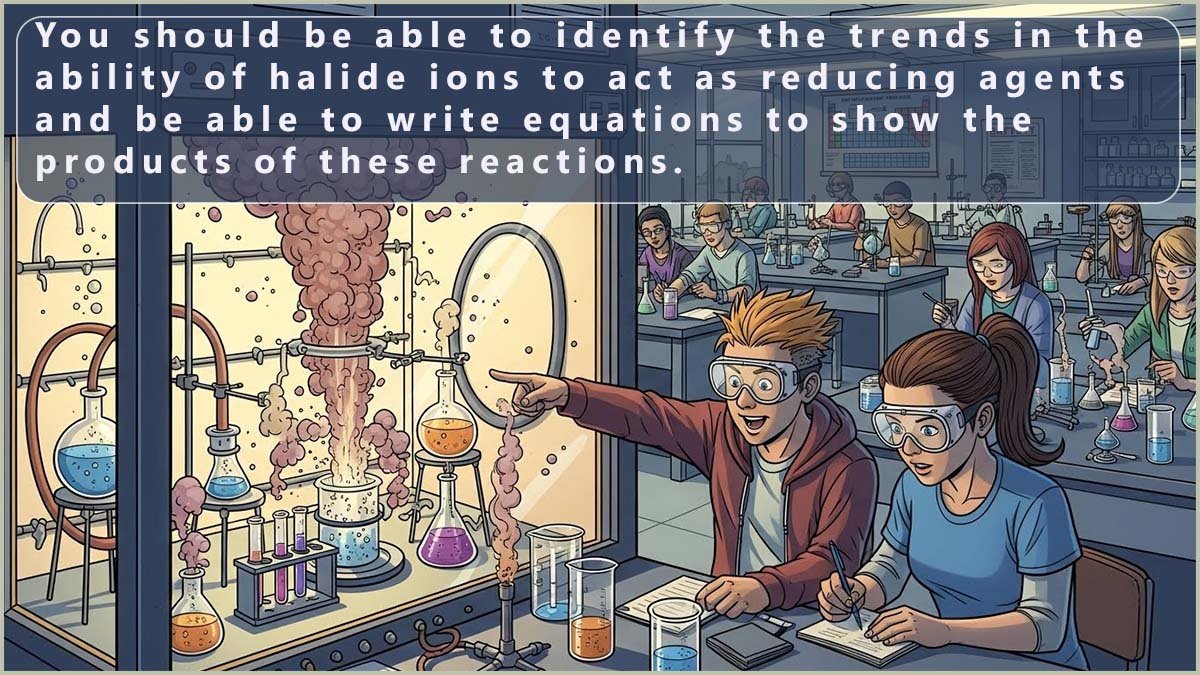 Students carrying out chemical reactions in a fume cupboard