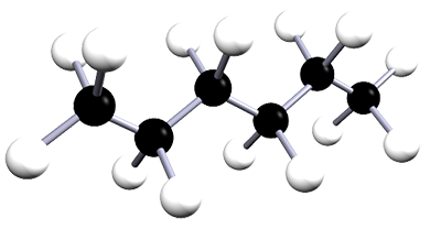 3D model of hexane.