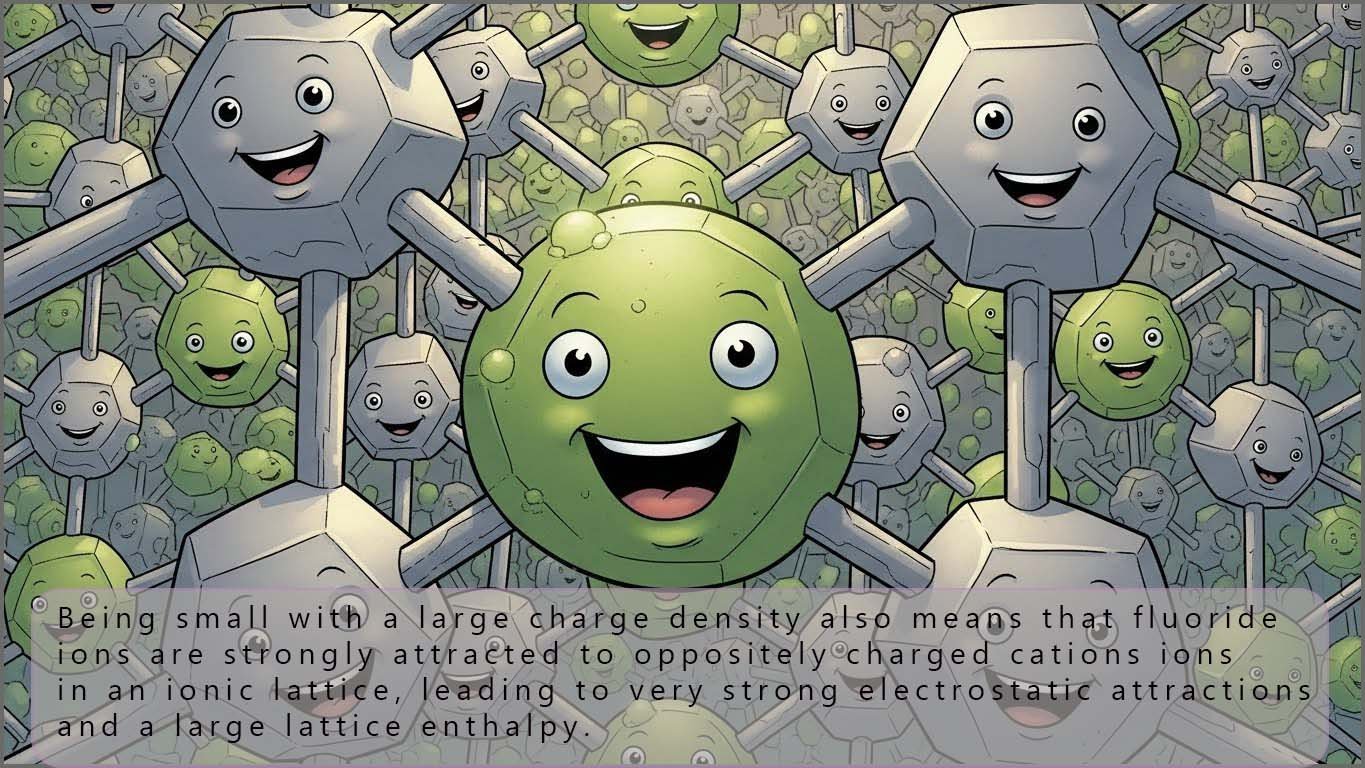 Strong electrostatic attractions in an ionic lattice involving fluoride ions