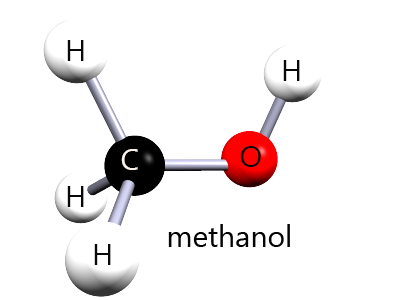 3D model of a methanol molecule