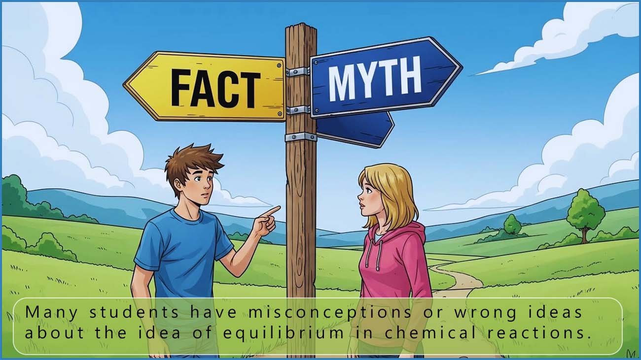 Cartoon style image expressions the idea of misconceptions in science.