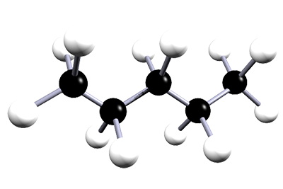 3D model of pentane.