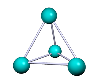 Image of the Structure of white phosphorus P4 tetrahedral structure.
