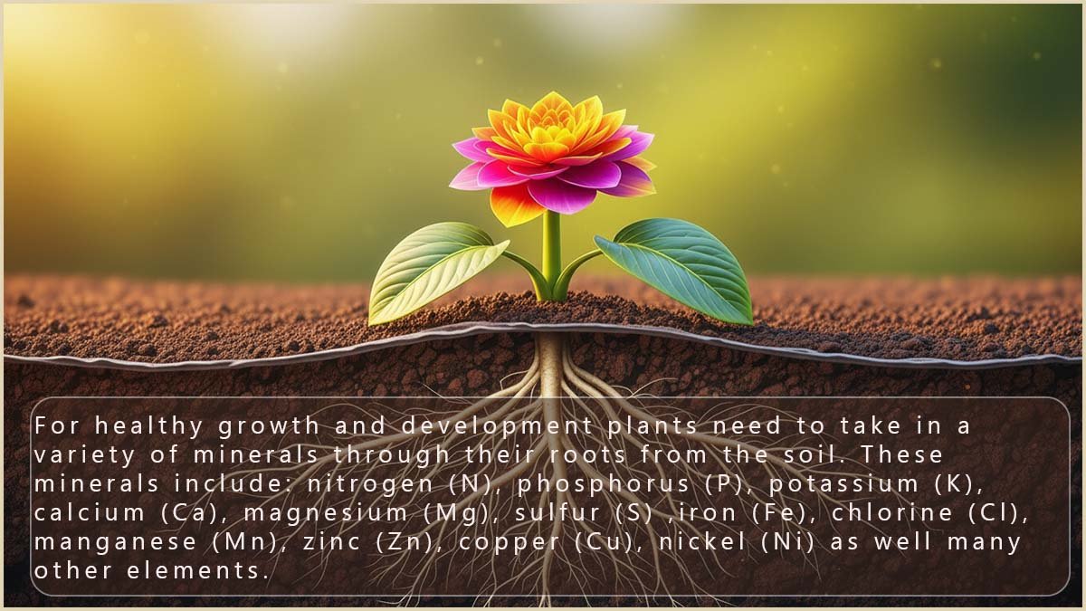 Plants need to take in a variety of soluble minerals from the soil to stay health.