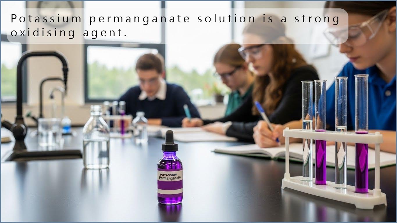 Bottle of potassium permanganate.