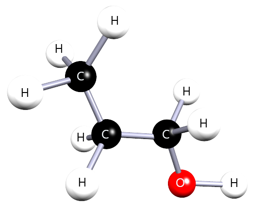 3D model of propan-1-ol.