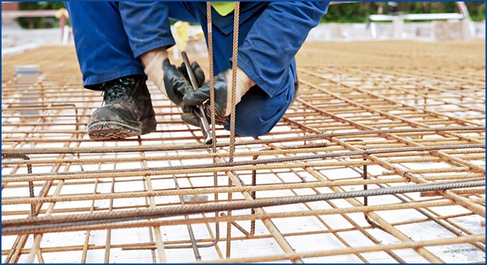 Steel rods inside concrete