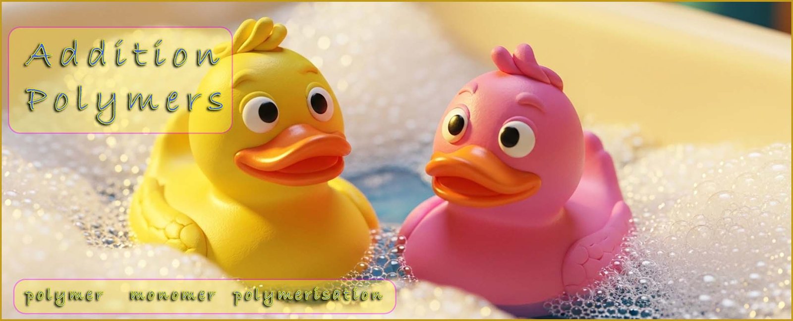 addition polymerisation- plastic ducks in the bath tub