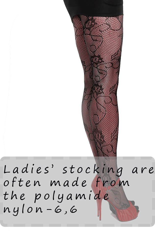 Ladies stockings are made from nylon