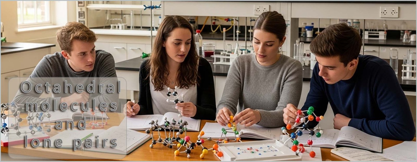  shapes of molecules ,students building models of molecules