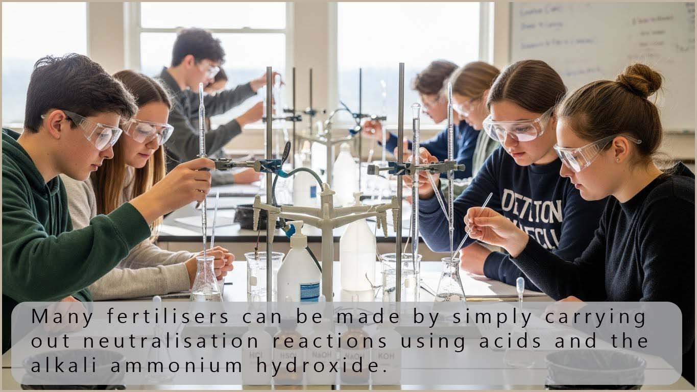 Students carrying out neutralisation reactions